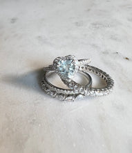 將圖片載入圖庫檢視器 Aquamarine Heart Ring DA10128
