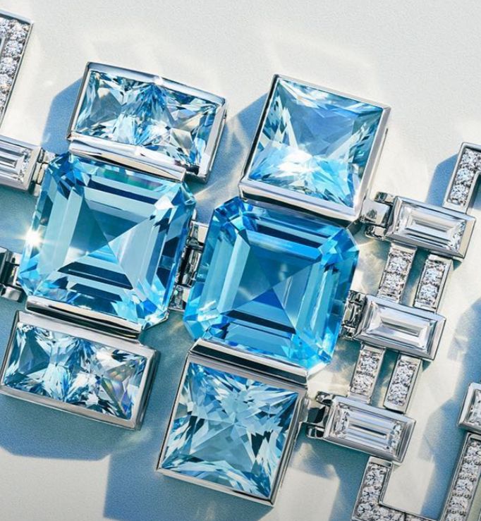 Asscher Cut Aquamarines Diamond Earrings