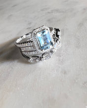 將圖片載入圖庫檢視器 Aquamarine Emerald Ring DA10132
