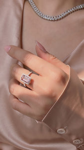 DA11101 Cherry Blossom Morganite Diamond Ring(GUILD Certificate)