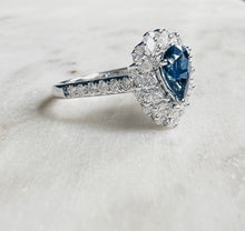 將圖片載入圖庫檢視器 DA11900 Sapphire Pear Diamond Ring(1.61ct)
