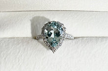 將圖片載入圖庫檢視器 DA11901 Pear Aquamarine Diamond Ring(3.08ct)
