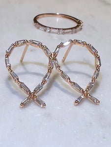 DA10162  Rose Gold Earrings & Ring Set