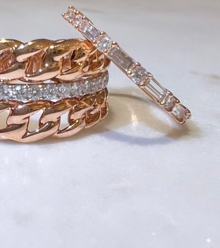 DA11905 Rose Gold Diamond Bands Ring