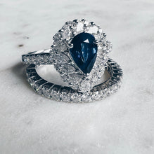 將圖片載入圖庫檢視器 DA11900 Sapphire Pear Diamond Ring(1.61ct)
