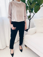 將圖片載入圖庫檢視器 LP011791高嶺絲絨格紋優雅透視手袖Top
