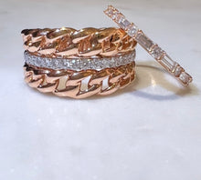 將圖片載入圖庫檢視器 Rose Gold Diamond Double Chain Ring
