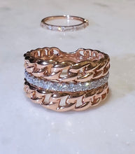 將圖片載入圖庫檢視器 Rose Gold Diamond Double Chain Ring
