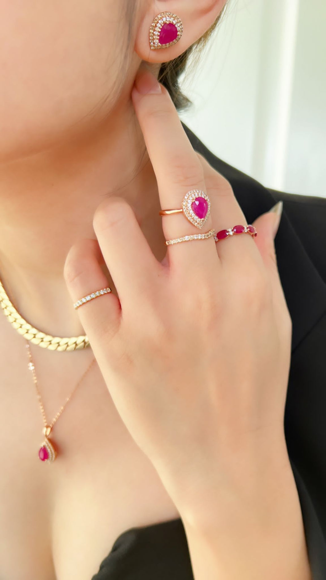 18k Rose Gold Diamond Ruby Collection