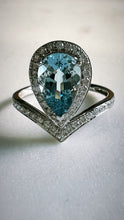 將圖片載入圖庫檢視器 DA11700   Pear Aquamarine Diamond Ring
