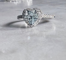 將圖片載入圖庫檢視器 Aquamarine Heart Ring DA10128
