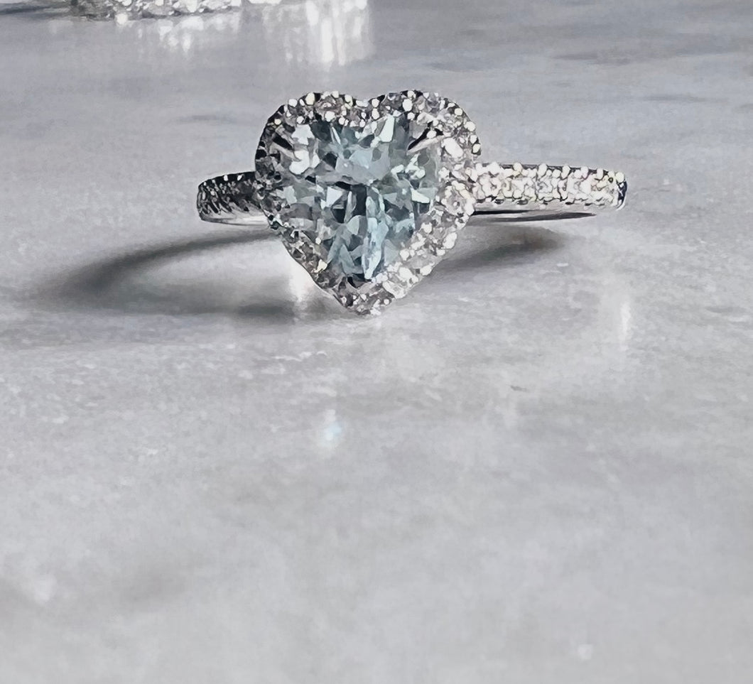 Aquamarine Heart Ring DA10128