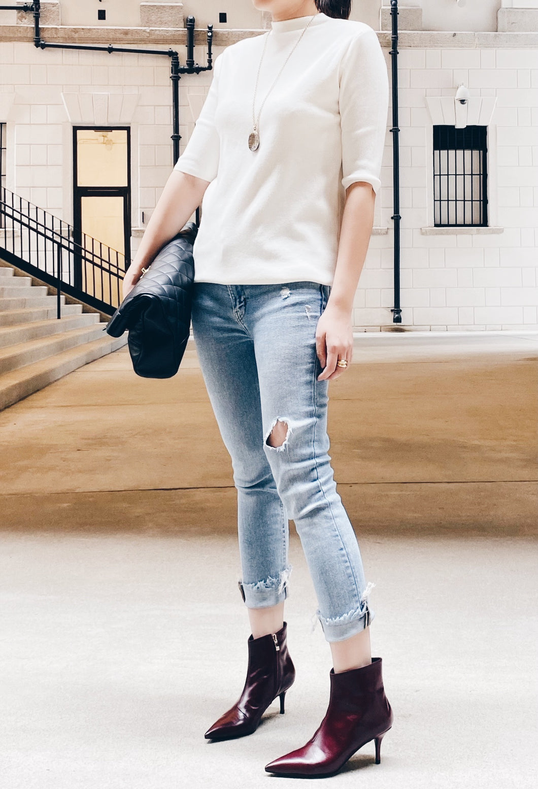 LP011765米白色柔軟短袖top